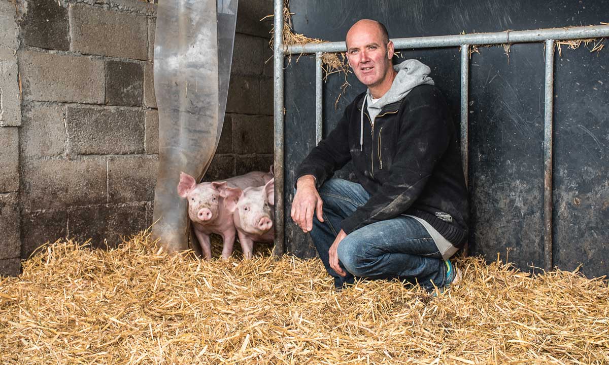 Gilles Le Marchand travaille en porc bio filière longue depuis 2011. Cette année, il a lancé une activité de vente directe de colis via internet (lafermedes3alouettes.bzh). - Illustration « Pour passer en bio, le plus dur est de prendre la décision »