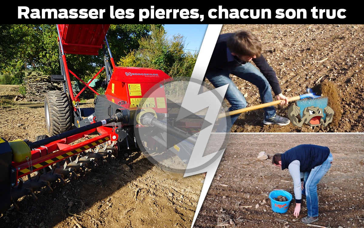 ramasseuse de pierres Stonebear Kongskilde - Illustration Ramasser les cailloux pour limiter la casse