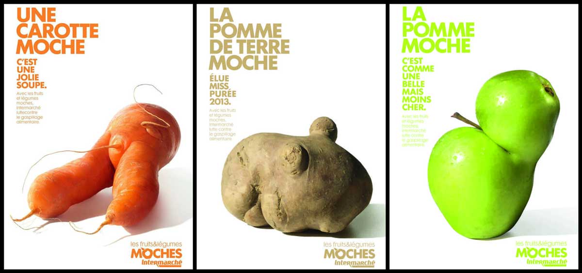 fruits-legumes-moches - Illustration Intermarché poursuit son action sur les produits « moches »