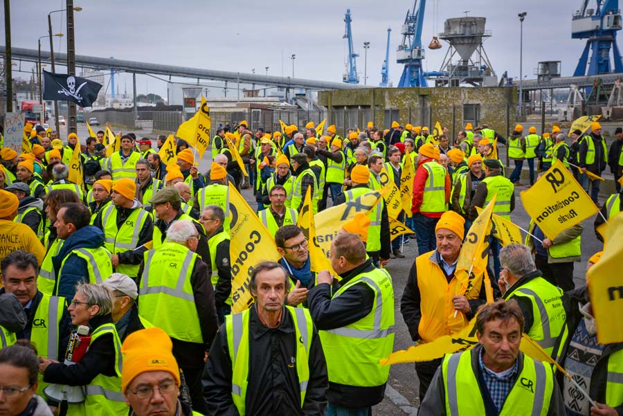 Plus de 200 adhérents de la Coordination rurale, de plusieurs régions françaises, se sont invités sur le port de Lorient, mardi matin pour dénoncer les distorsions de concurrence. - Illustration « Le soja, symbole d&rsquo;un système pervers »