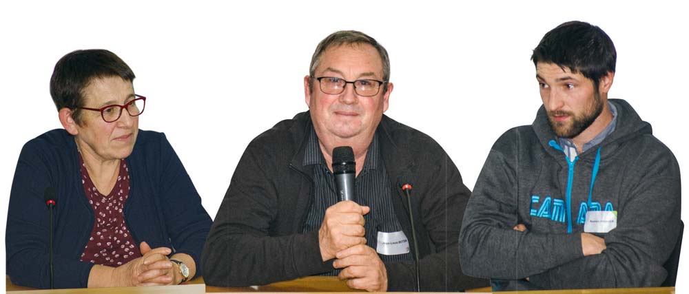 De g. à dr. : Denise et Jean-Louis Betton, Bastien Granger . - Illustration « Croire aux projets des jeunes »