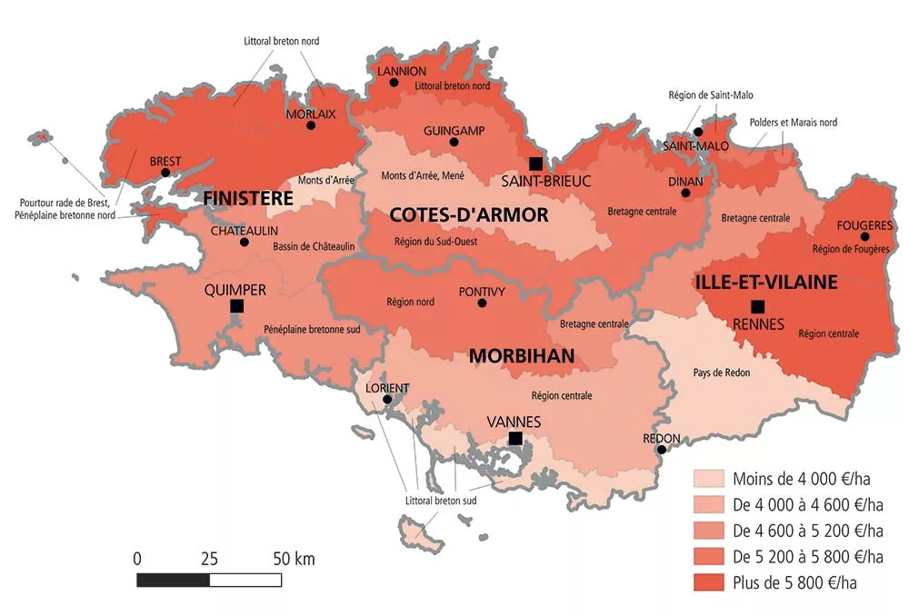 12487.hr - Illustration Un prix du foncier bien maîtrisé en Bretagne