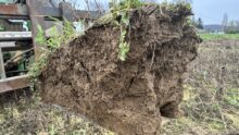 profil 3D de sol agricole sur une fourche de téléscopique
