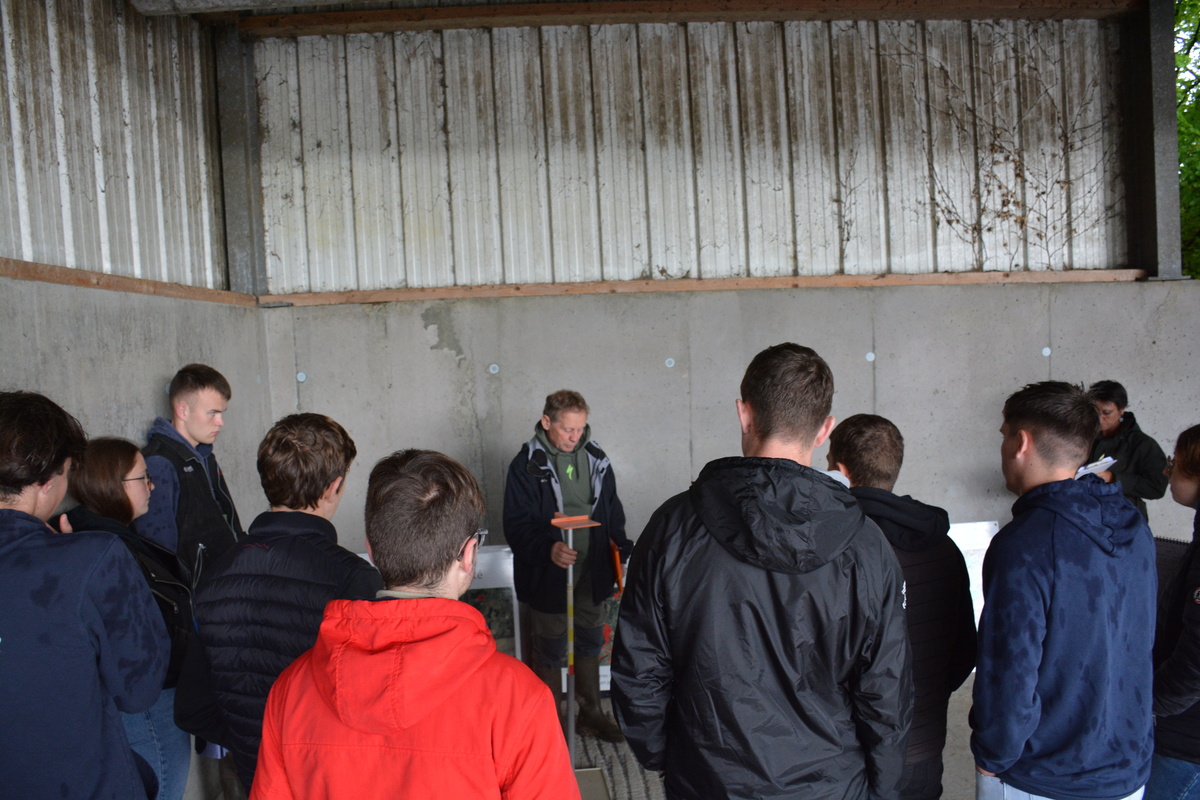 Agriculteur parlant à un groupe d'étudiants.jpg - Illustration Se former et échanger en groupe  pour faire évoluer son système