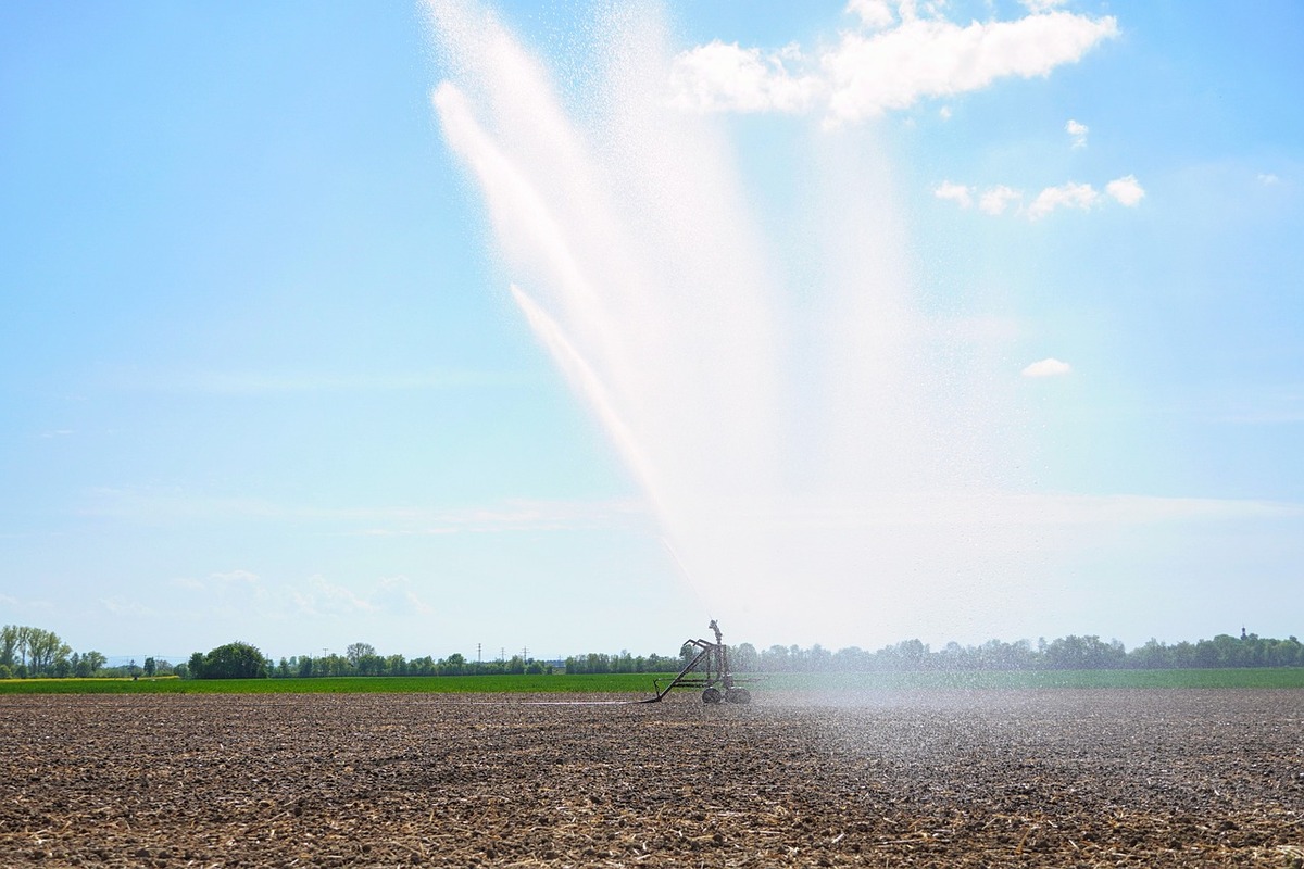 Irrigation dans un champ - Illustration Les enjeux de l’eau et du changement climatique