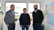 Les trois responsables dans les bureaux d'Interbev Bretagne