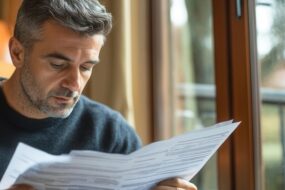 homme lisant un contrat d'assurances