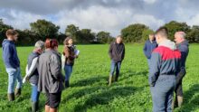 agriculteurs en formation dans une parcelle