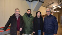 De g. à dr. : Marc-Henry et Jean-Marc Philippe, dirigeants de CDPO ; Évelyne et Didier Carfantan, éleveurs.