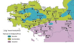 carte de la pousse de l'herbe en Bretagne du 11 au 17 mars 2025
