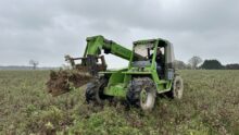Réalisation d'un profil 3D à l'aide d'un télescopique dans une parcelle agricole