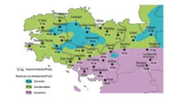 Carte de la pousse de l'herbe en Bretagne du 8 au 14 avril 2025