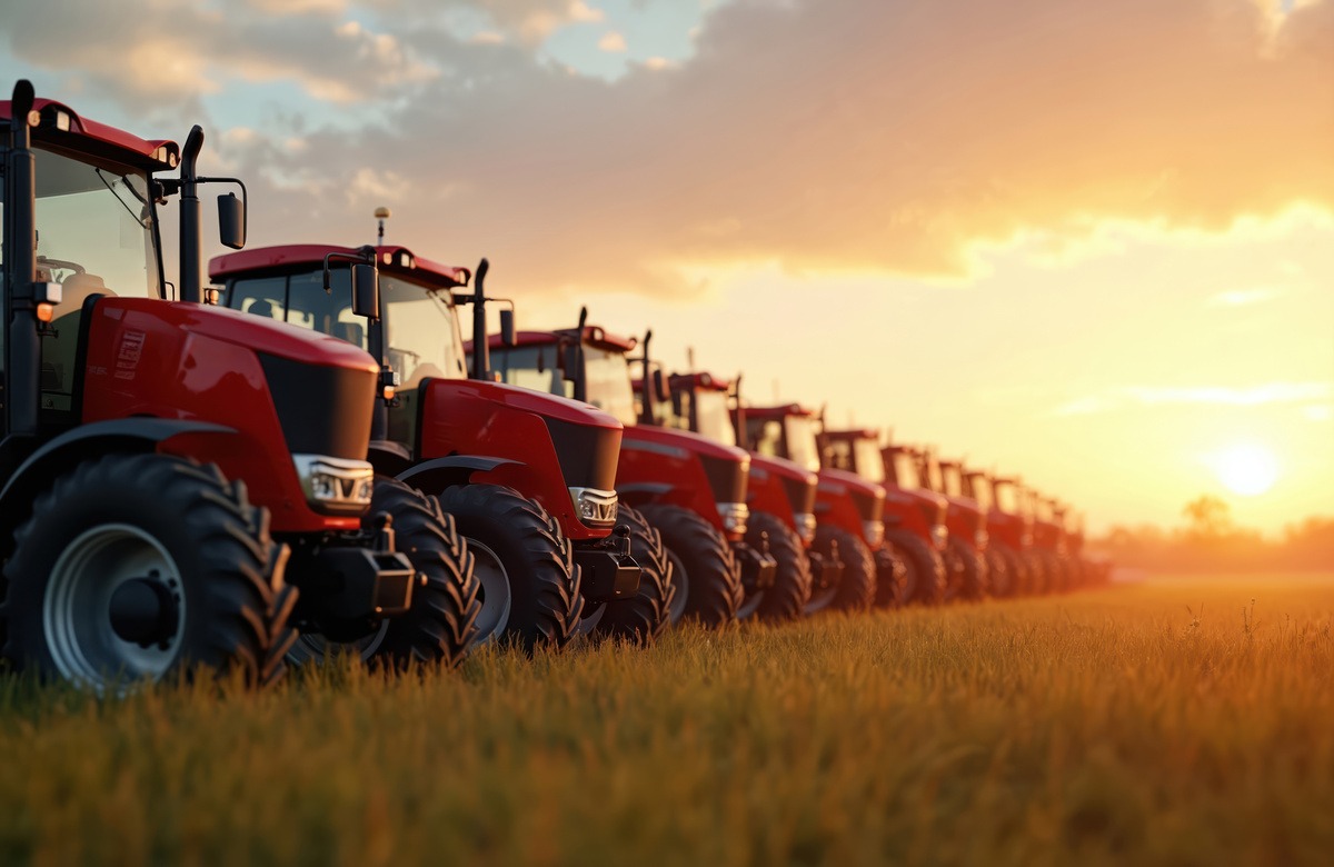 tracteurs rouges alignés - Illustration La bataille judiciaire ne fait que commencer