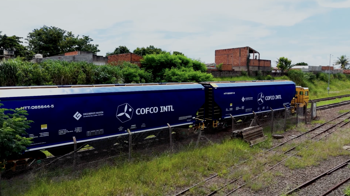 Une voie de chemin de fer au Brésil avec un train de marchandises - Illustration Infrastructures : la stratégie gagnante