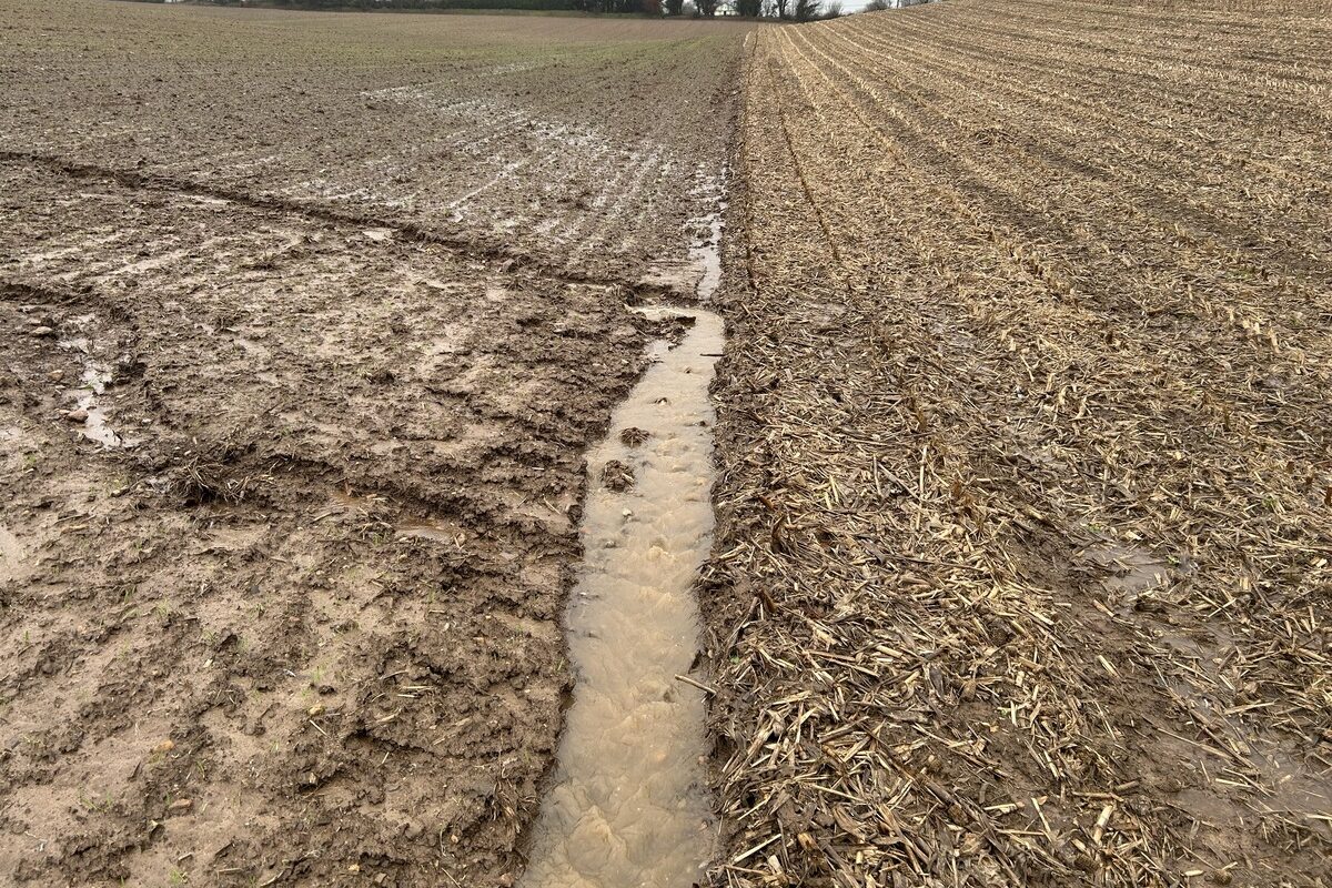 Erosion due à la pluie dans un champ - Illustration La réglementation mise à l&rsquo;épreuve