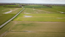 vue aérienne de parcelles agricoles très chargées en eau
