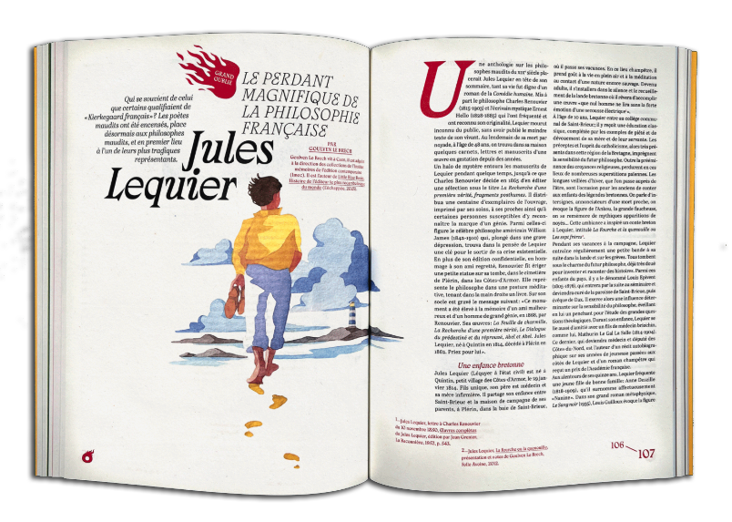 Pages de la revue Brasero sur Jules lequier - Illustration La liberté comme semence