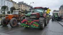 manifestation de la Coordination rurale en février 2024 à Rennes