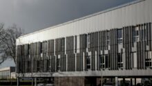 Vue extérieure du nouvel immeuble brestois de la banque en ligne Fortuneo.