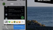 Un écran de téléphone avec une application de messagerie sécurisée qui permet de réagir aux messages avec le drapeau breton