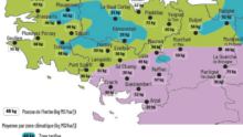 carte de la pousse de l'herbe en bretagne du 14 au 20 avril 2026